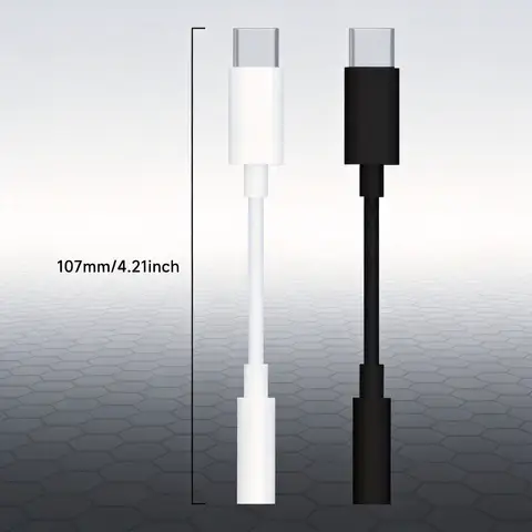 USB-C to 3.5mm Audio Headphone Adapter, Hi-Fi Kit, Compatible with Smartphone, Tablet, PC,  15/16/17, Type-C Converter