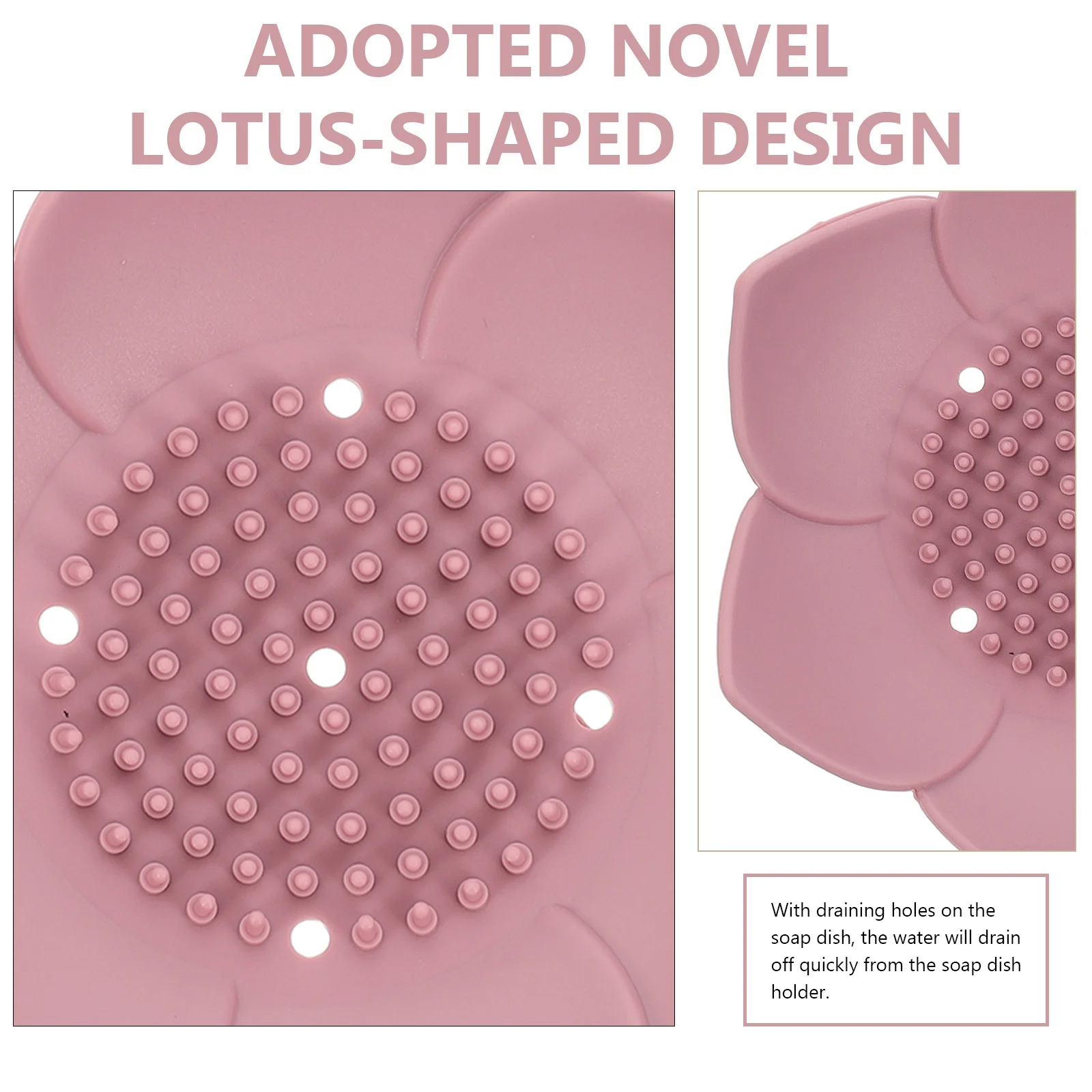 

2Pcs Lotus-Shape Soap Dish Holder Silicone Bathroom Organizer Self-Draining Practical Versatile Long-Lasting Soap Holder