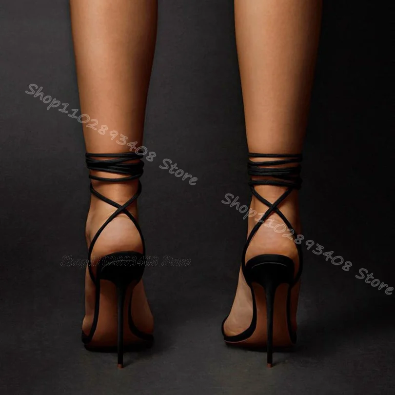 Karmozijnrode Enkelband Stiletto Sandalen Open Teen Eenvoudige Stijl Hoge Hakken Sexy Schoenen Zomerjurk Party Sandalen Zapatos Para Mujere