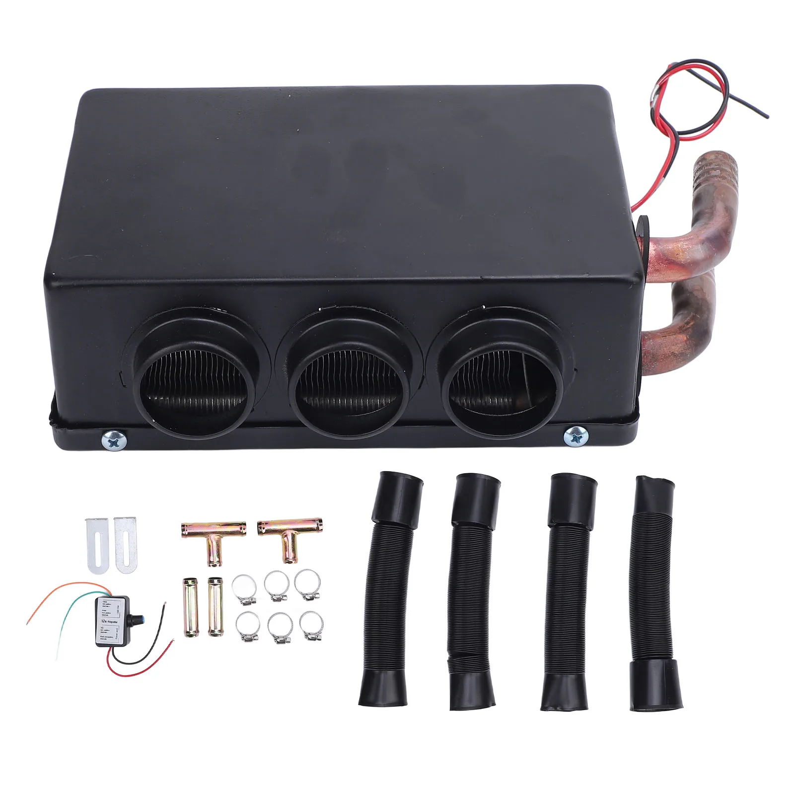 

Автомобильный обогреватель 500 Вт, низкий уровень шума, поток воздуха 80 CFM, 8500 BTU, 3 порта, водяное нагревание, двойной выхлоп, размораживатель, DC12V, бесшумный обогреватель