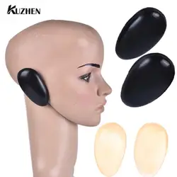 Cubierta de plástico para orejas de peluquero profesional, accesorios para herramientas de peinado de peluquería, Protector de tinte para el cabello, Protector negro para salón de belleza, 2 uds.