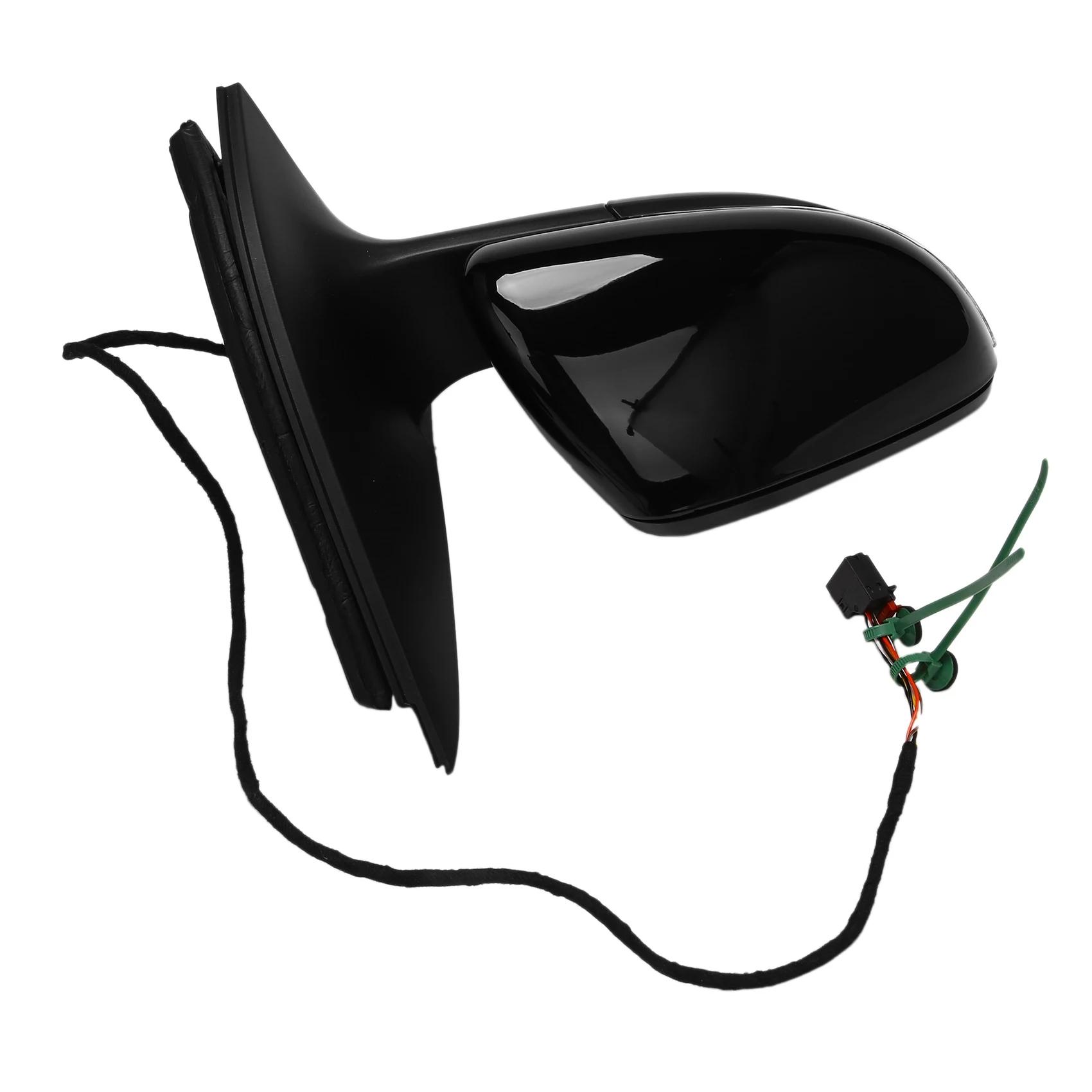 Side Door Rear View Mirror Assembly LH 6 Lines For Golf MK6 2009-2012 With Electric Adjustment / Heating Black