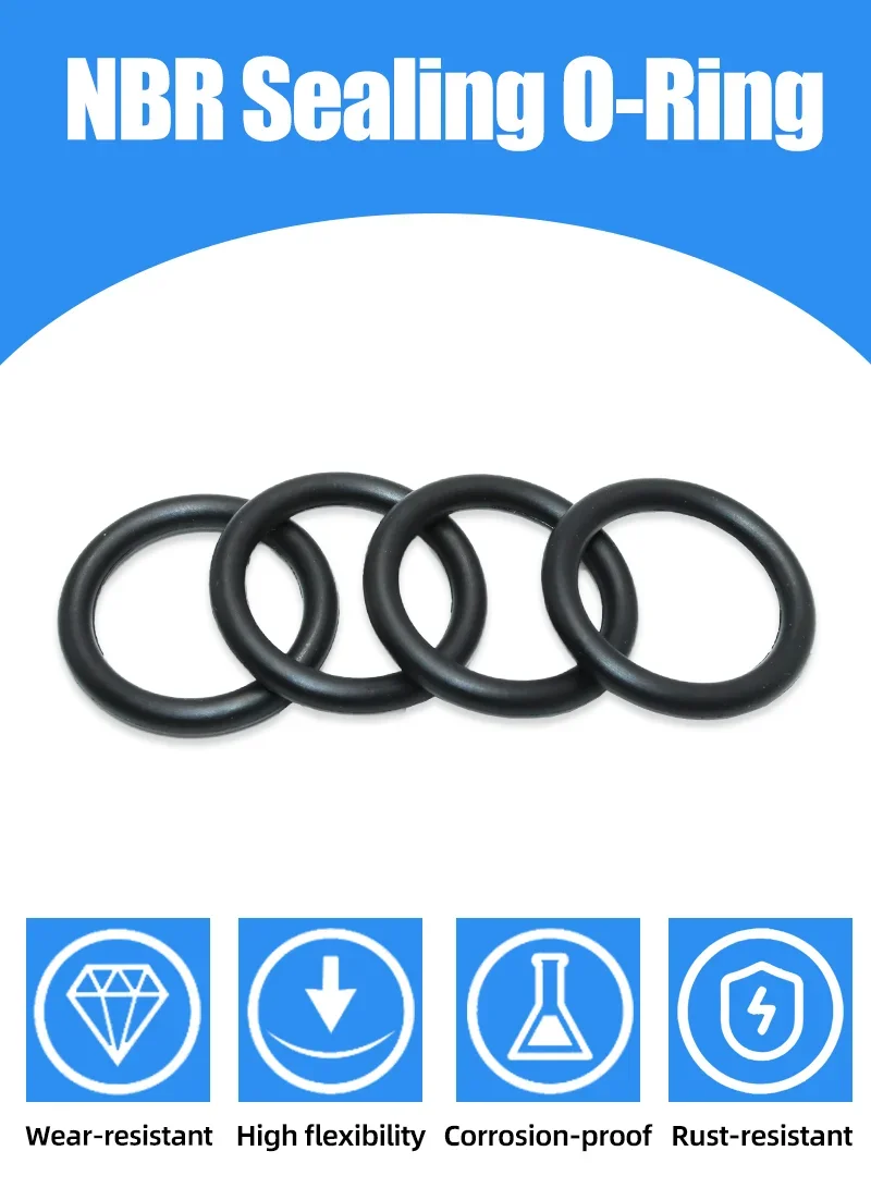 Gummi-O-Ring Dichtungsring CS 1/1,5/2/2,4/3/4mm für Armaturen, Schläuche, Sanitärventile, Wasser- und Ölbeständig, Hitzebeständig O-Ring – Detail 1