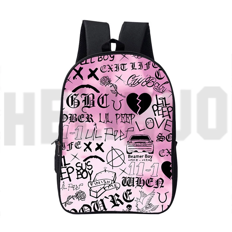 

Waterproof Canvas Lil Peep 3D Print Backpacks 16 Inch Anime Harajuku Rapper Lil Peep Womens Bookbag College Teens Laptop Mochila