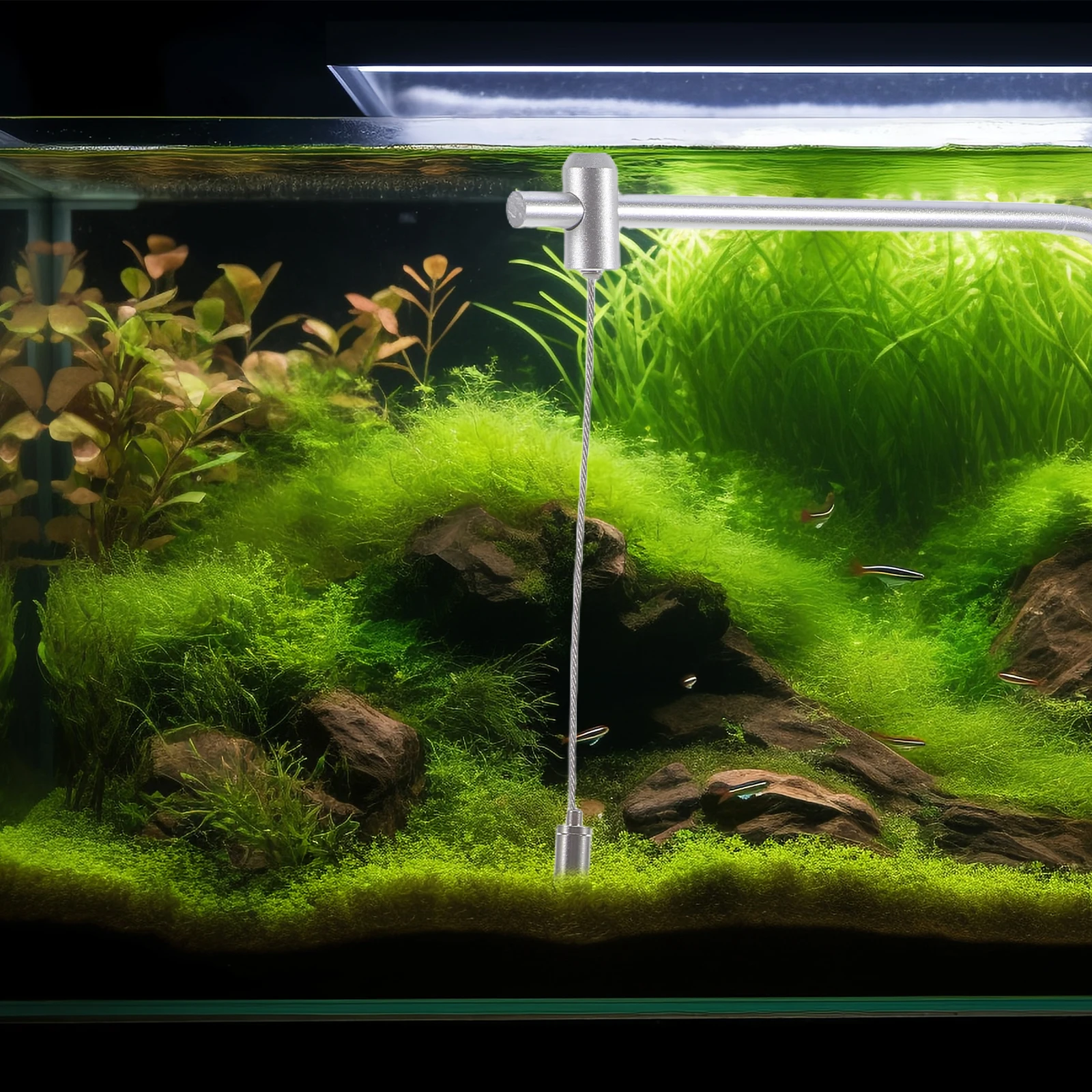 

2Pcs Aquarium Light Mount Adjustable Aluminum Alloy Bracket for Fish Tank Freshwater Saltwater LED Riser Bright Illumination