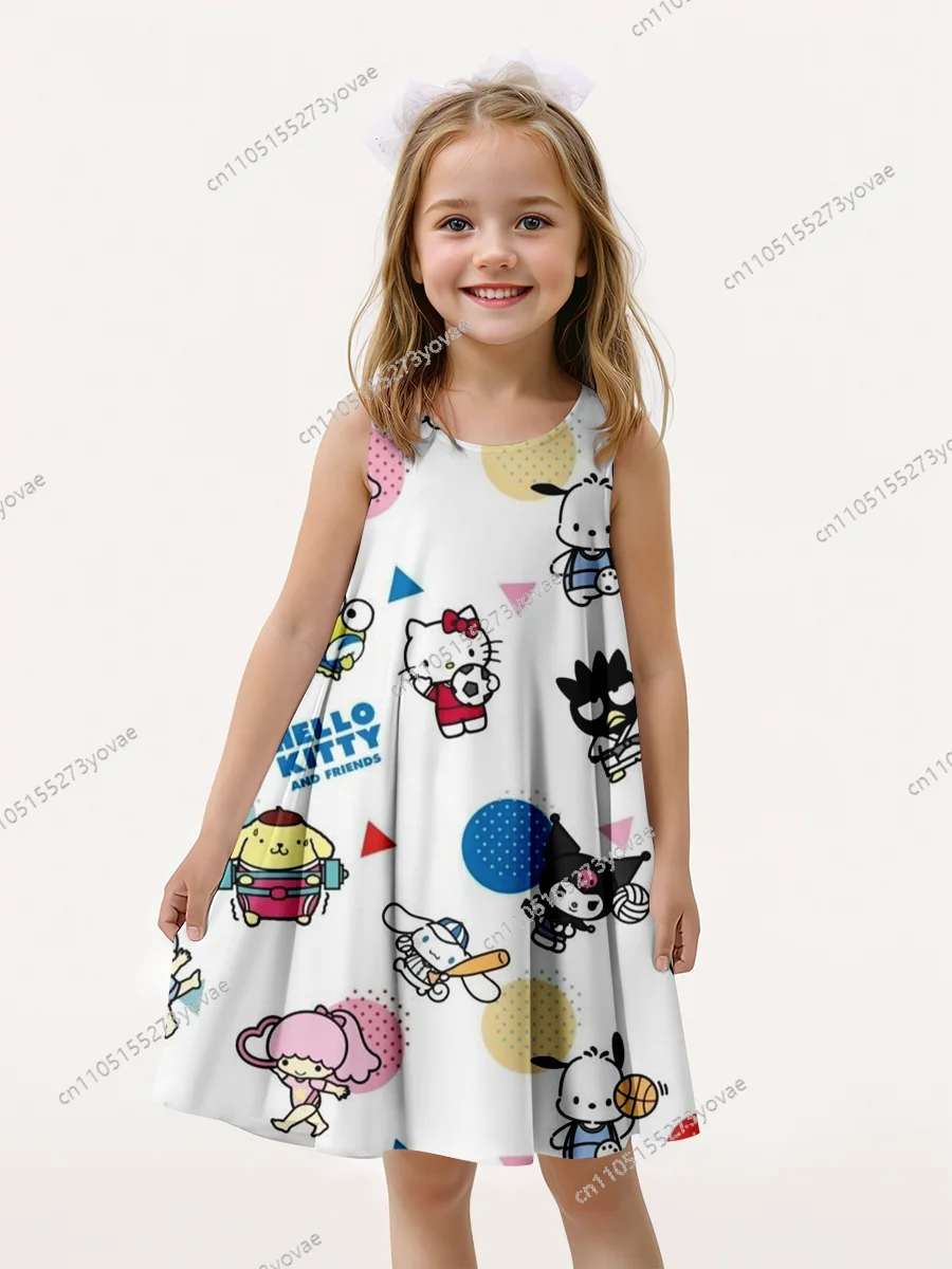 

Children's sleeveless dress, 3D three-dimensional "hello tity", cute-style design, eye-catching and comfortable.
