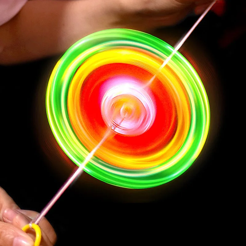 10/20pcs LED Light Up Pull String Whirligig Toy, Flashing Spinning Wheel Toy for Kids Party Favors