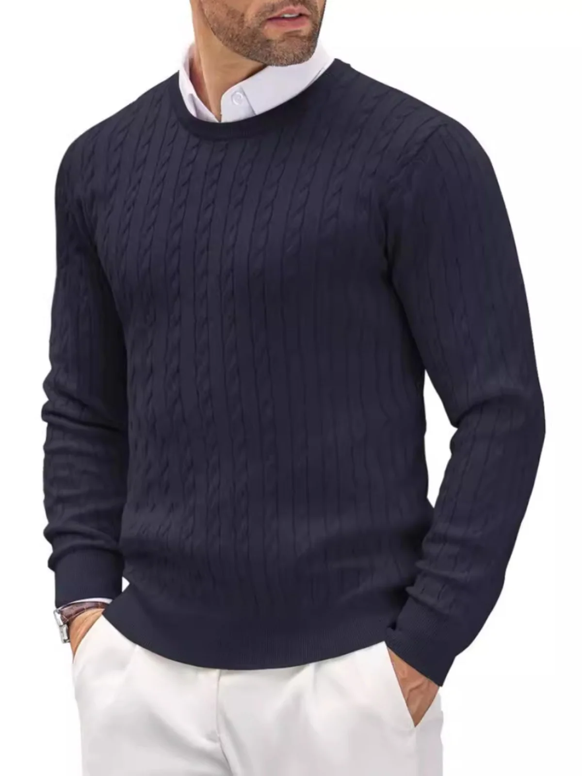 

Мужской круглый вязаный свитер Ne Base Layer Turtlene Faionable Urban Sle Long Sve Удобный дышащий