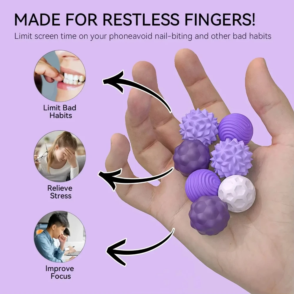 Magnetic Silicone Worry Balls Fidget Toy Sensory Calming Stress Relief for Kids Adults Anxiety Autism Multiple Colors Available