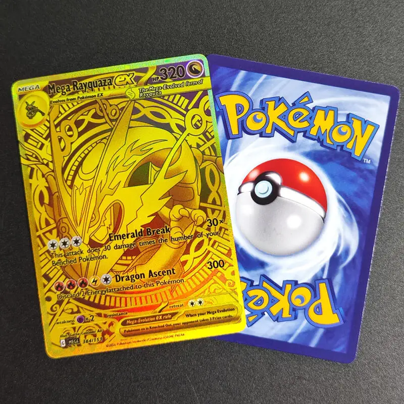 Tarjeta de Juego Coleccionable Pokémon Mega Rayquaza Ex 320 en Inglés, Edición Flash PTCG