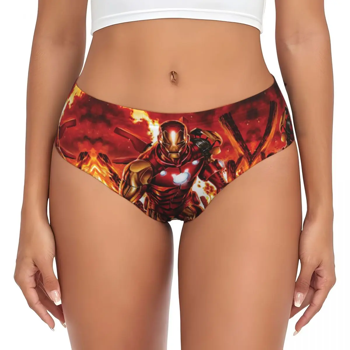 Custom Womens Iron Man Hero Movie Panties Underwear Female Comfort Briefs Underpants