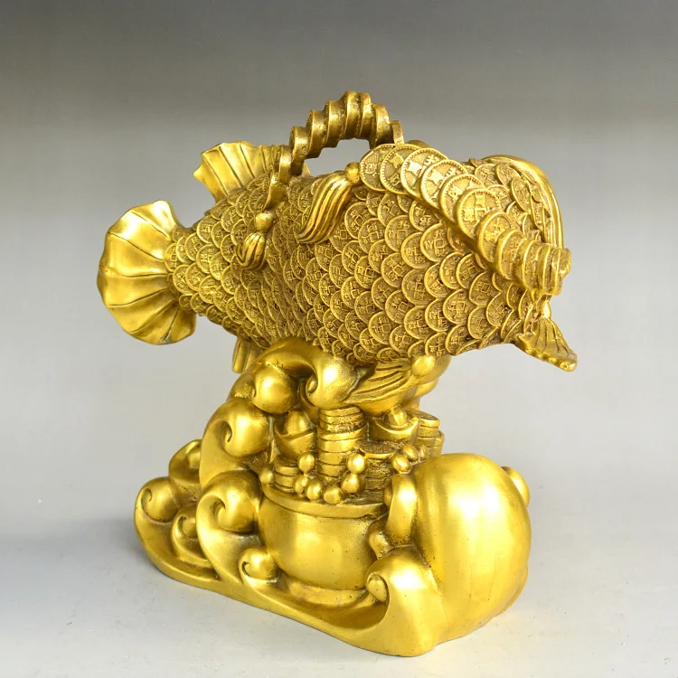 2022 Company SHOP Store efficacious Mascot  Recruit money good luck Arowana Gold Dragon fish Copper FENG SHUI Decoration statue