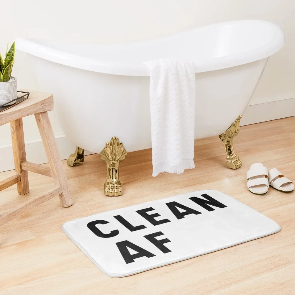 

Clean AF - Funny Saying Bath Mat Bathroom Absorbent Quick Dry Bathroom Accessory Anti-Slip Carpet Bedroom Carpet Mat