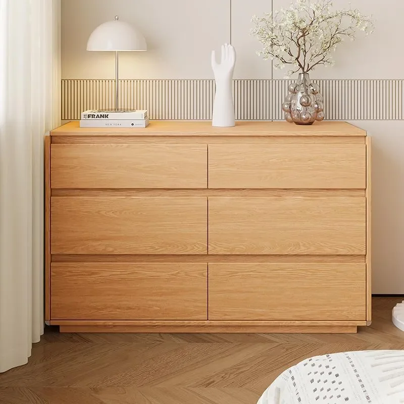 Solid Rubber Wood Storage Side Cabinet 3 6 or 9 Drawers Living Room Bedroom End of Bed Wall Mounted Large Capacity Organizer