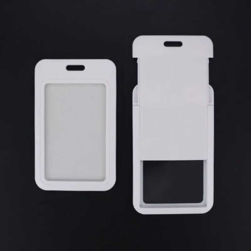 White Slide Working Permit Case ID Tag Pass Work Card Cover Case Badge Holder for Staff Nurse Workers Bus Credit Card Protector