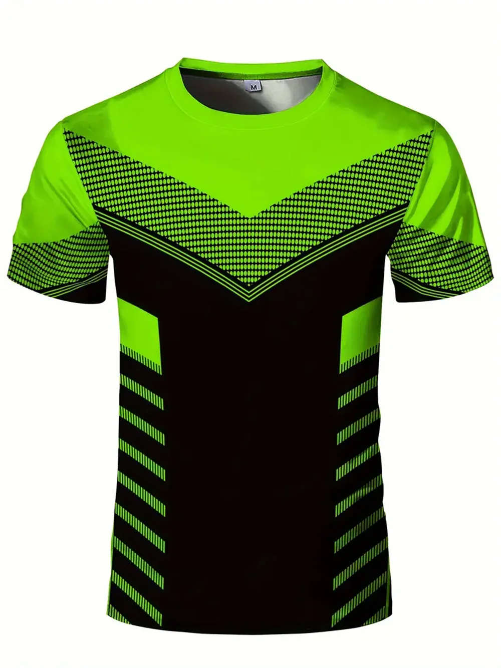 

Men's Geometric 3D Printed Round Neck T-shirt Summer Fitness Daily Casual Loose Men's Fashion Short Sleeve Large Top