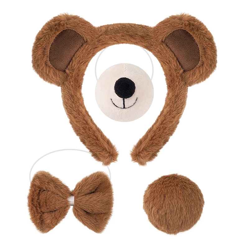عصابة رأس على شكل آذان الدب الساحرة للنساء والفتيات - تلبيس الهالوين وعيد الميلاد - زخرفة شعر كرتونية ملتوية
