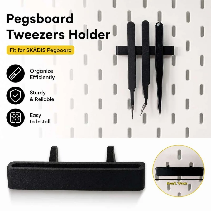 Skadis Pegboard Tweezers Holder Precision Forceps Wall Mount Rack Craft Repair Tool Storage Organizer Bracket