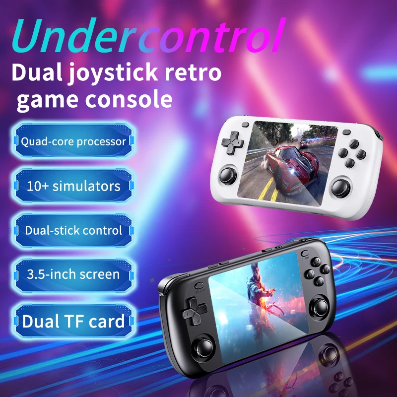 H36S Retro Handheld Console de videogame Sistema Linux Tela IPS de 3,5 polegadas Pro Portátil Pocket Video Player 64GB Jogos