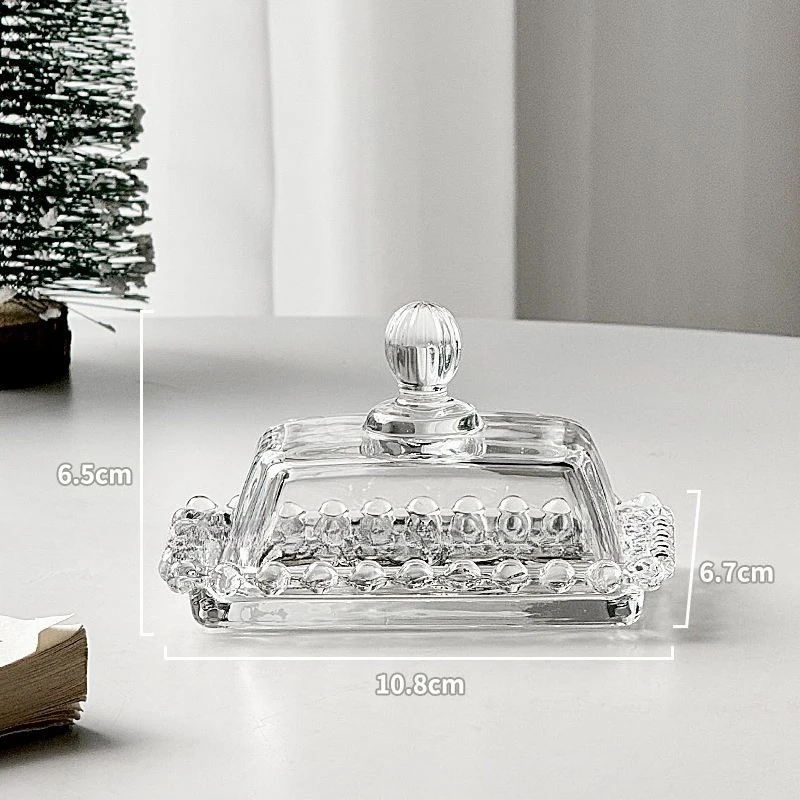 Bead Edge with Lid Long Square Box Jewelry,Butter Plates Jewelry Box Ring Necklace Storage Plate Ins Windshield Storage Boxes