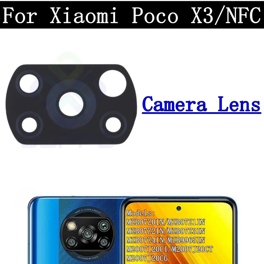 Rear Camera Flex Cable for Xiaomi Poco X3 NFC, Front Selfie, Small Facing Main Back Camera, Glass Lens