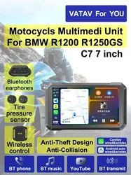 C7 dla BMW R1200GS R1250 R1300GS dotykowy zewnętrzny wodoodporny sunsceen zewnętrzny przenośny nawigator motocyklowy CarPlay Android Auto