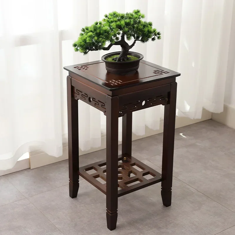 Flower shelf, living room floor-to-ceiling new Chinese-style flower pot bracket, multi-functional shelf, enlarged countertop