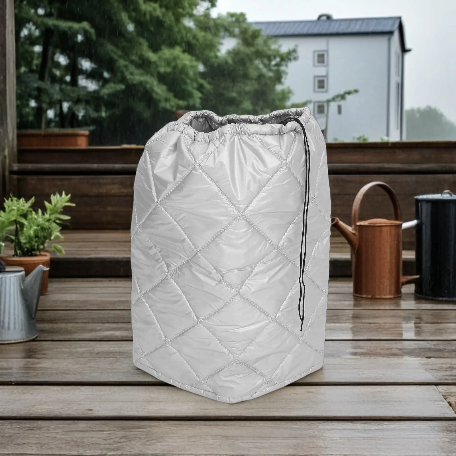 Uv Resistant Propane Tank Cover Waterproof Drawstring Cylinder Protective Cover for Outdoor Gas Bottle Bbq Camping Rv Storage