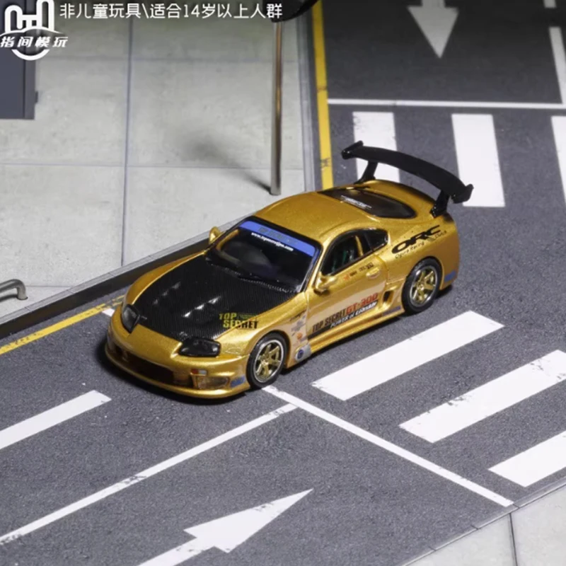 INNO 1:64 مقياس TYT SUPRA A80 TOP SECRET GT300 سبيكة محاكاة نموذج سيارة معدنية مجموعة ثابتة Decoratede عطلة لعبة هدية