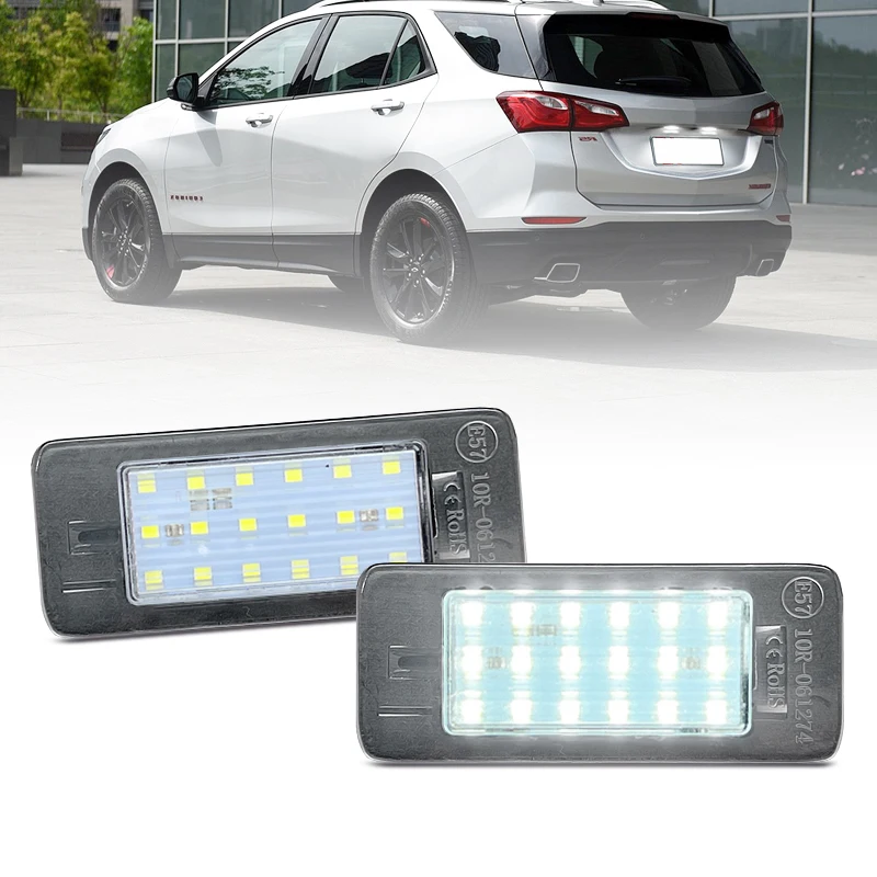 2Pcs LED License Plate Light For Cadillac ATS Escalade Chevrolet Malibu Equinox Suburban Tahoe GMC Yukon Replace OEM 13590043