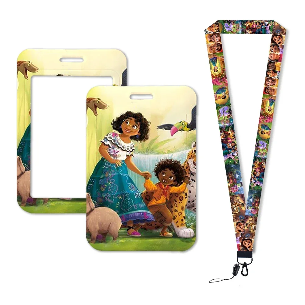 Porte-carte de crédit Disney Encanto pour filles, porte-carte d'identité, sac de voyage pour étudiant, banque, bus, carte de visite, accessoires de badge, porte-clés, cadeau pour femme