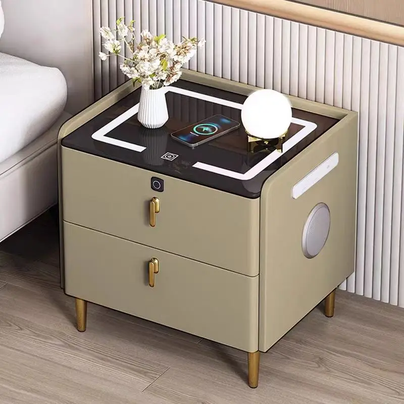 Table basse intelligente de chevet avec chargement sans fil et refroidissement, meubles de maison avec réfrigérateur, mini-tables basses indispensables