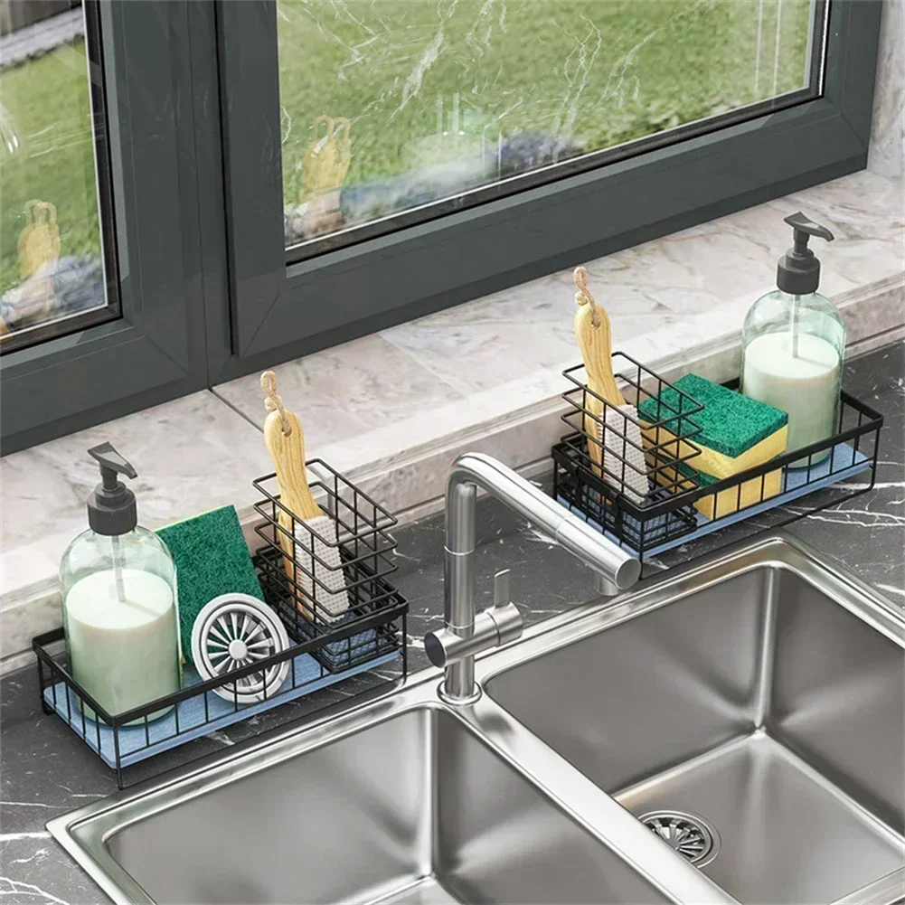 

Sink Holder Kitchen Tools Sponge Organizer With Quick Drying Diatomaceous Stone For Kitchen Storage Accessory In Stock