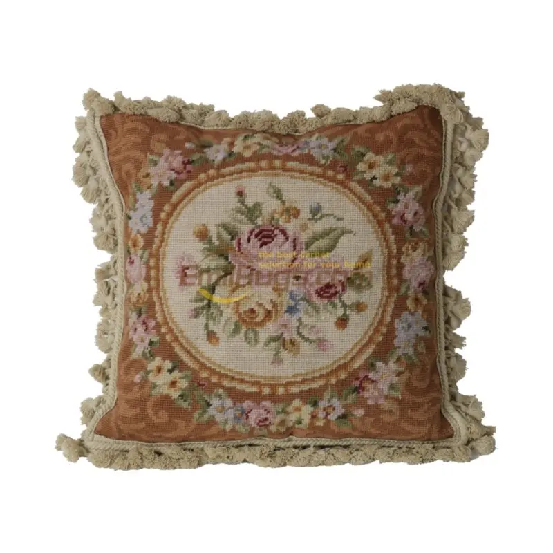 National woven pillows cushion for leaning on of embroidery floss pillow needlepoint neoclassical hand embroider the living room