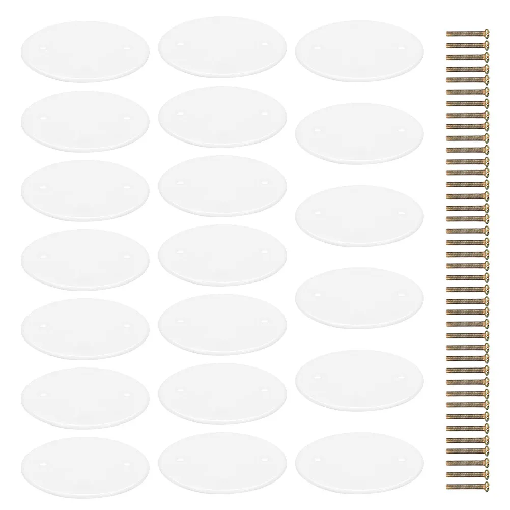 20Pcs Round Ceiling Blank Cover Plate Plastic Electrical Box Protection Repair Cover for Home Office Mall Ceiling Wiring Hole