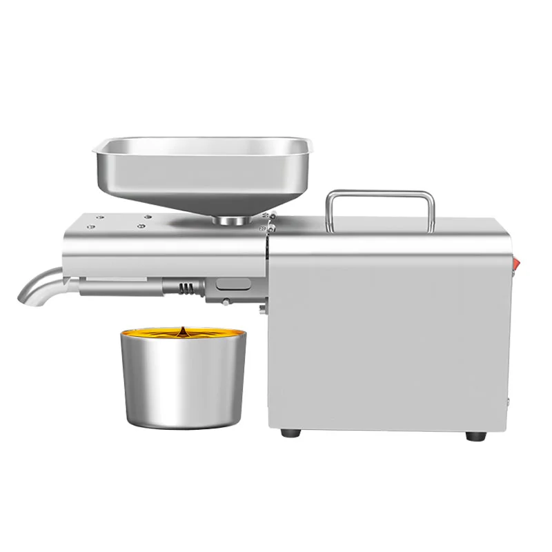 كامل الفولاذ المقاوم للصدأ المنزلية الصغيرة عباد الشمس الخروع بذور فول الصويا آلة ضغط زيت الطبخ #6