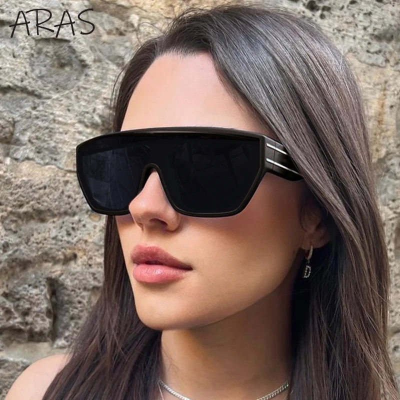 Oversized One-Piece Shield Punk Sunglasses Women 2026 Luxury Brand Classic Metal Shades Windproof Outdoor Eyewear For Men UV400