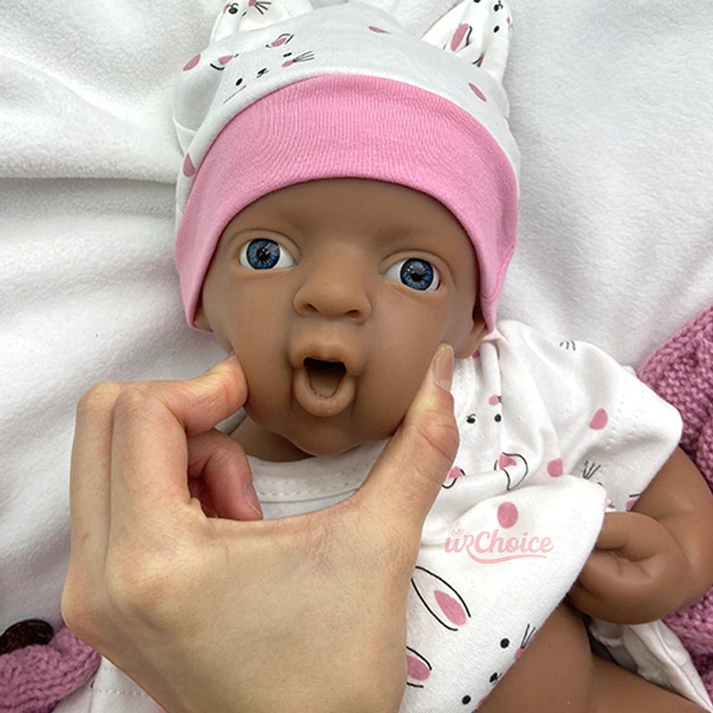 شفاء السيليكون ولد من جديد طفل 44 سم فتح فم فتاة كاملة ناعمة الجسم وزن دمية لأولئك الذين يتعاملون مع فقدان الرضع أو العقم