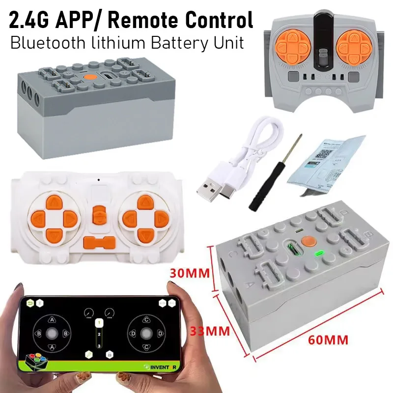 NEW 2.4G Bluetooth Lithium Battery Power Pack APP Module DIY 13100 Building Blocks Bricks Remote Control Kit Toys