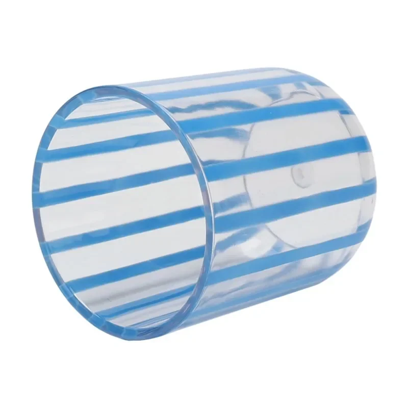 by Becky G. & Alejandra 14-Ounce Short Acrylic Stripe Line Tumbler, Blue image 4