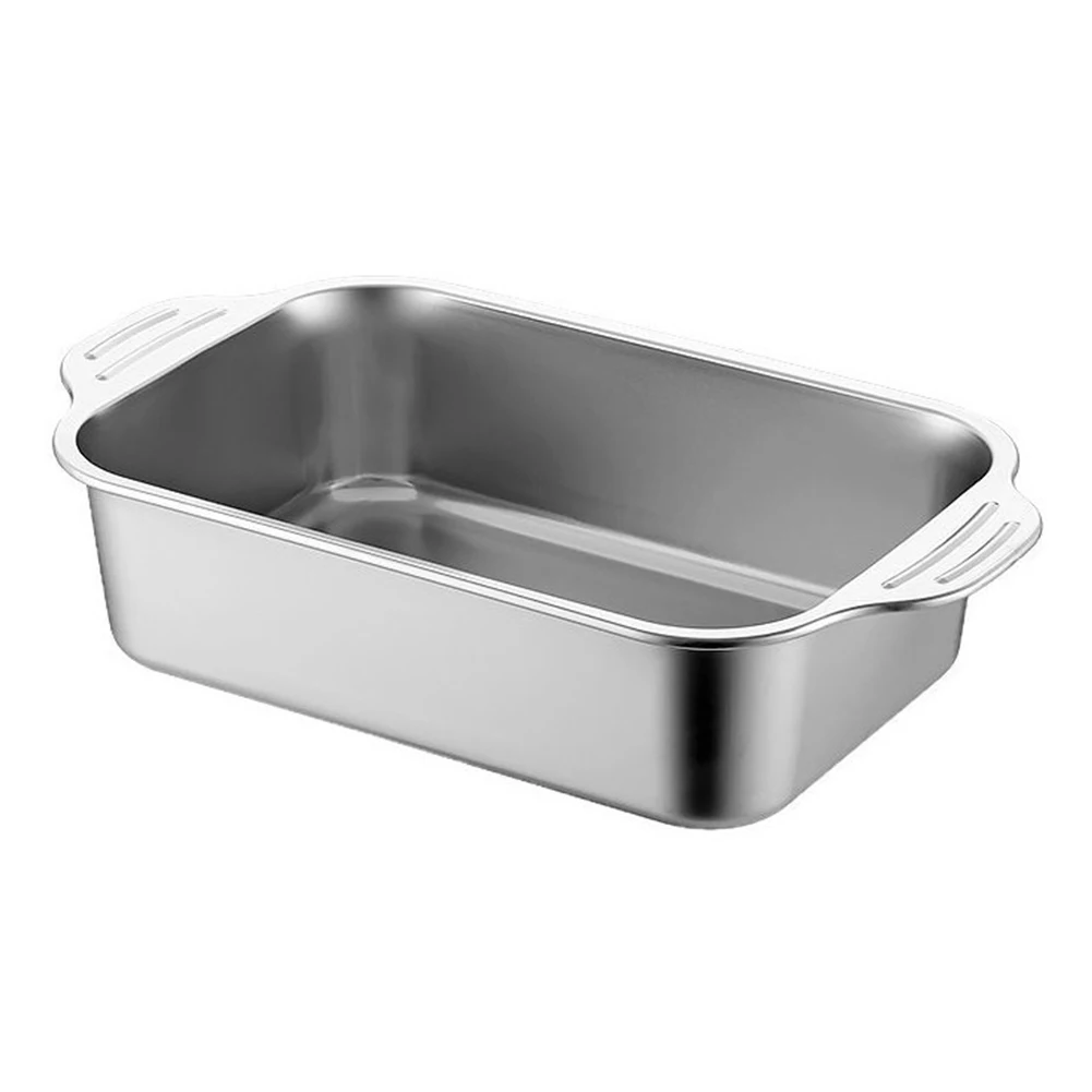 Commercial Grade Stainless Steel Lasagna Pan with Dual Riveted Handles for Oven Use Sizes 46 40 36cm For Durable Heat Resistant
