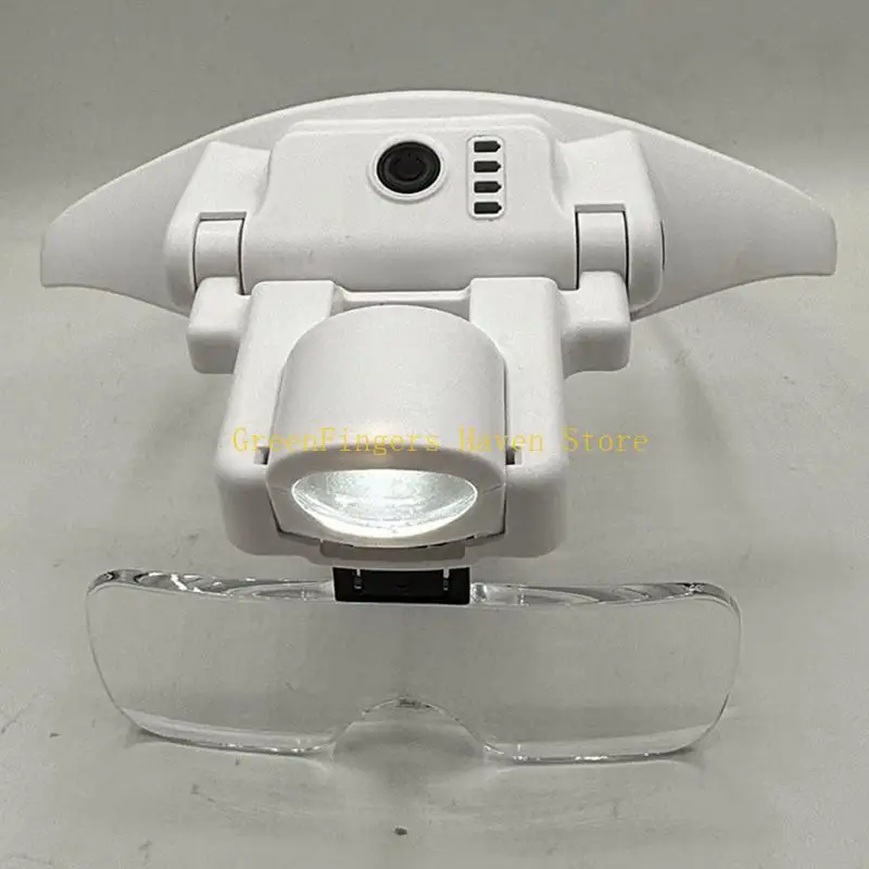 F68D Glasses Reading Jeweler Watch Magnifier Led Light Adjustable Headband