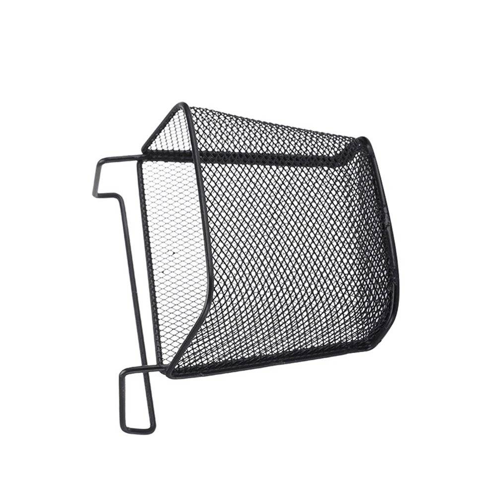 

Iron Desk Hanging Basket Office Organizer Files Pens Storage Black Metal Reinforced Wire Expand Space Save Desktop