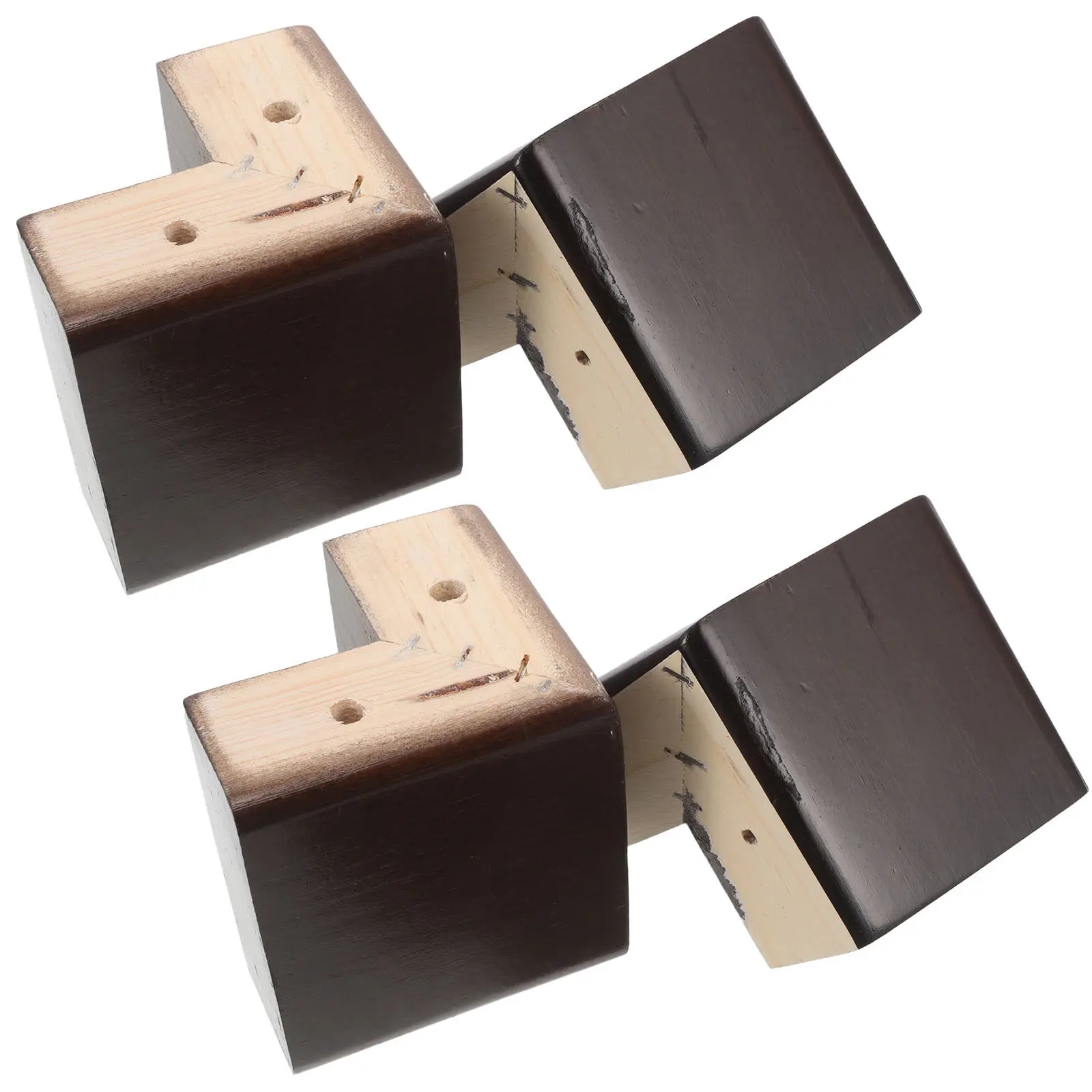 

4Pcs Solid Wood Sofa Legs Natural Pine Furniture Feet L-Shaped Heavy Duty Replacement for Cabinet Table Bed Coffee TV Stand
