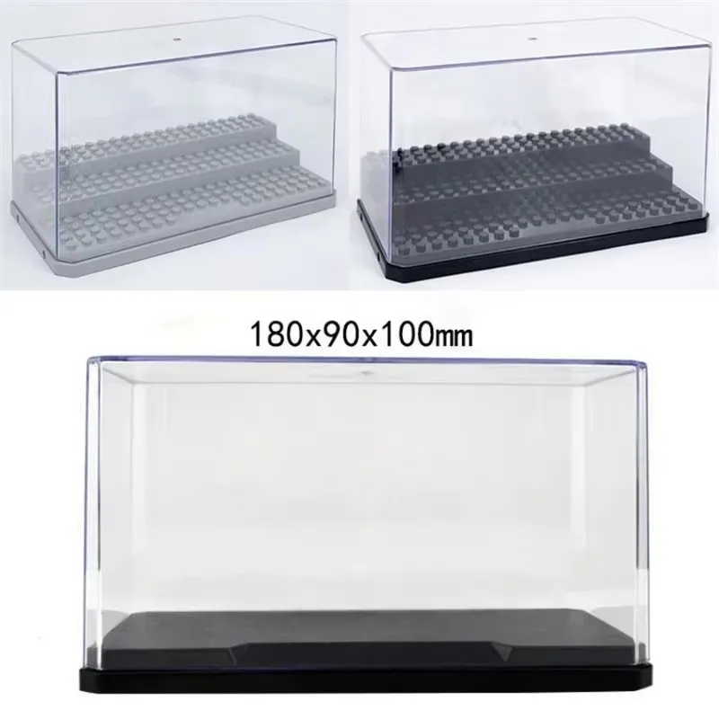Transparente Display Box Staubdicht Baustein Lagerung Box Acryl Lego Action Figure Stadt Auto Modell Spielzeug Sammlung Schaufenster