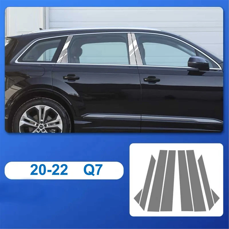 

For Audi Q7 2016-2022 TPU Transparent Protection Film Car Exterior Windows BC Center Pillar Strips Car Sticker Accessories