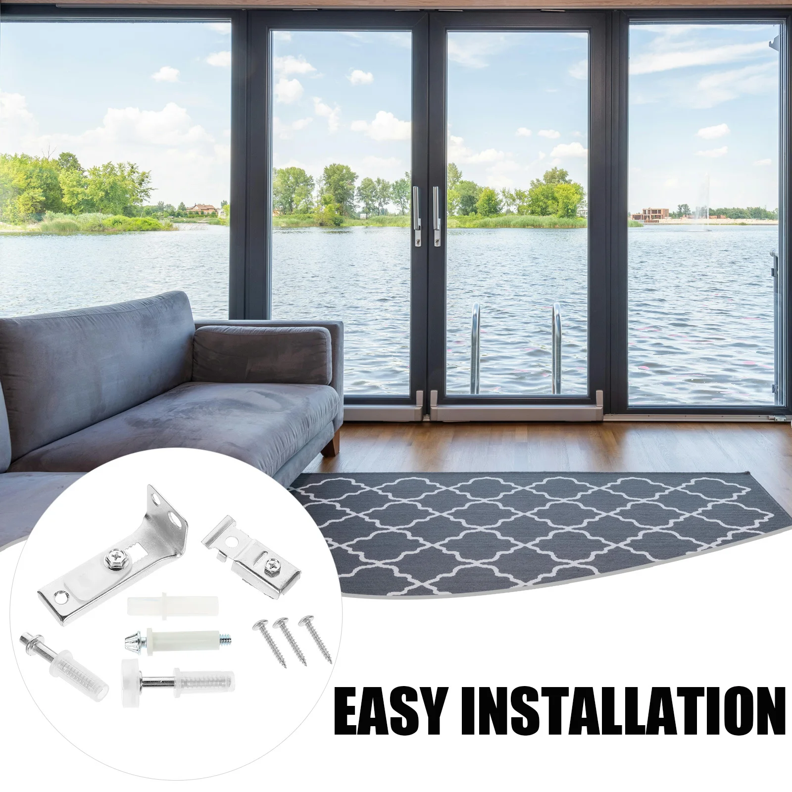 

1 Set Sliding Hardware Kit Aluminium Alloy Bifold Closet Door Repair Replacement Pivot Roller Accessory Pocket Door Installation