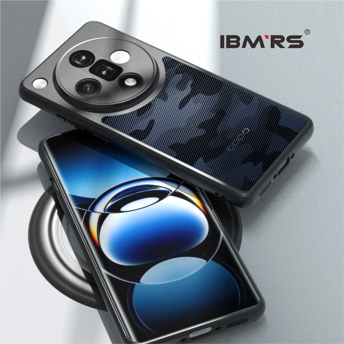 

IBMRS for Oppo Find X7 Shockproof Phone Case,Military grade protection camo clear transparent case