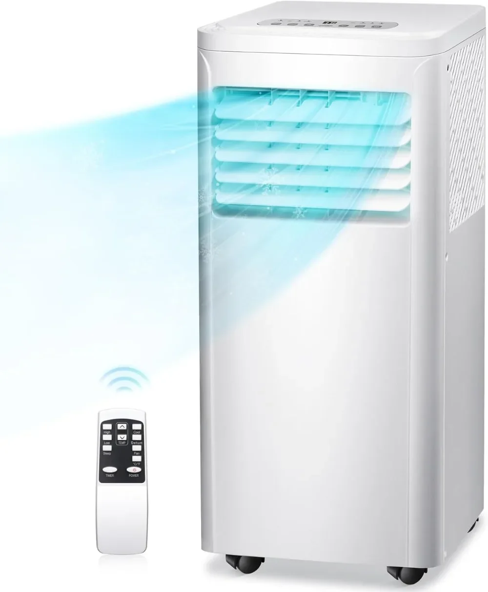 L #   Ar condicionado portátil de 8.000 BTU com unidade CA portátil de controle remoto para ambientes de até 350 pés quadrados 3 em 1