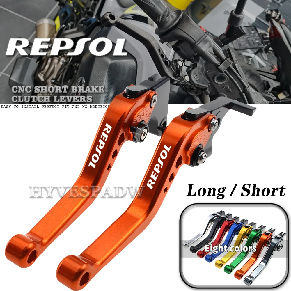 

For HONDA CB919 2002-2007, CBR900RR 1993-1999 Motorcycle Adjustable Handles Lever Long / Short Brake Clutch Levers logo REPSOL